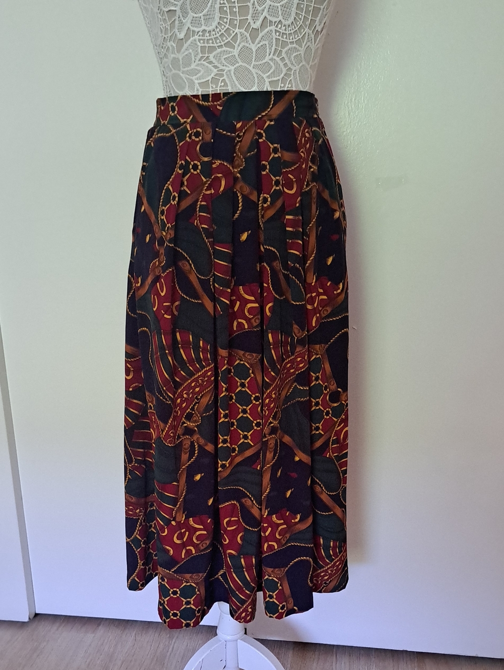 Vintage Collections Internayional By TanJay Multi-Print Pleated Maxi Skirt